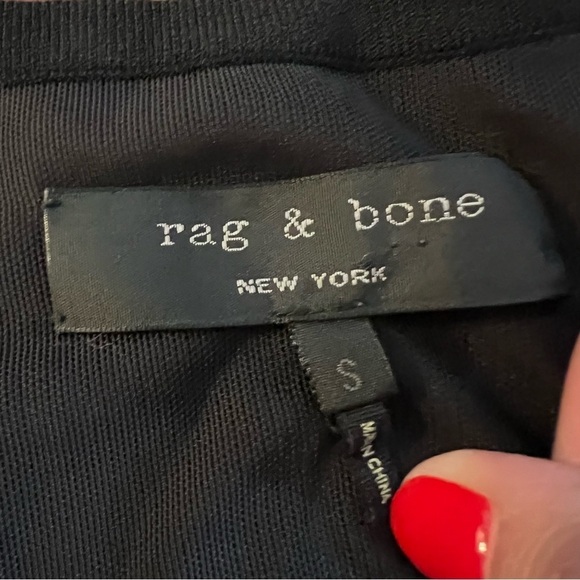 RAG & BONE Bodycon Stretch Dress Black Sheer Mesh Back Mini Sleeveless Small - Picture 11 of 14
